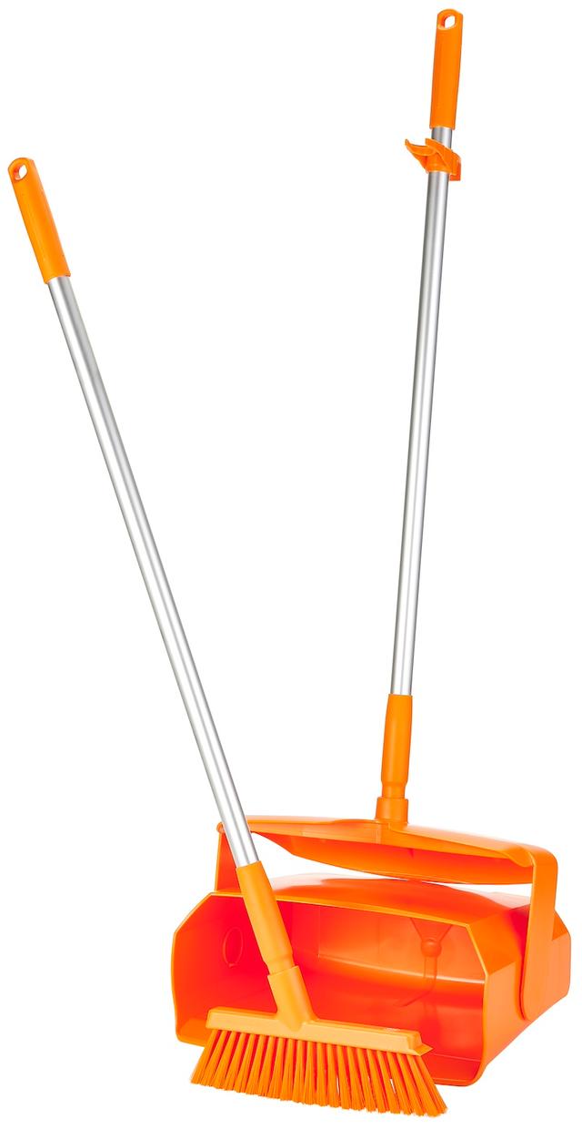 Vikan Dustpan set, closable with broom, 335 mm, Medium, Orange