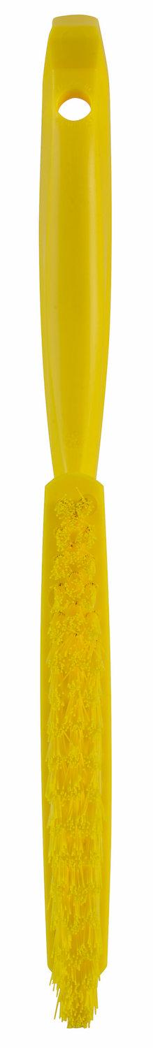 Narrow Hand Brush w/Short Handle, 300 mm, Very hard, Yellow