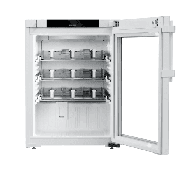 Liebherr HMTvh 1511 pharmaceutical refridgerator, +5 °C, 78 L, with medicine drawers, fan-assisted cooling, compliant with DIN 13277, glass door