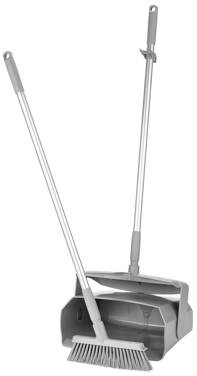 Vikan Dustpan set, closable with broom, 335 mm, Medium, Grey