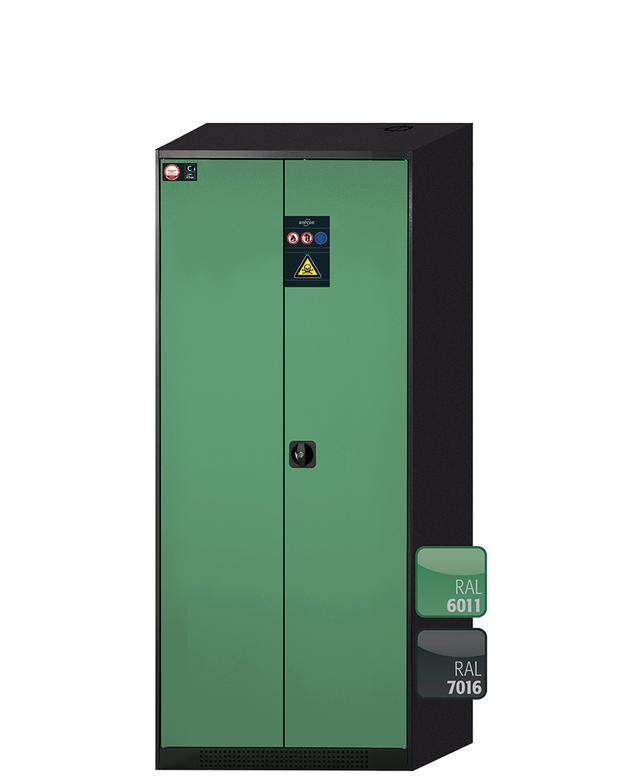 Asecos CS-CLASSIC model CS.195.081 cabinet, (mm) 810 x 520 x 1950, 3x shelf, 1x perforated insert, 1x bottom collecting sump; galvanised steel Asecos CS-CLASSIC model CS.195.081 cabinet, (mm) 810 x 520 x 1950, 3x shelf, 1x perforated insert, 1x bottom collecting sump; galvanised steel