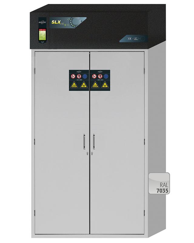 Asecos SLX-CLASSIC model SLX.230.120.MV cabinet, (mm) 1197 x 615 x 2300, left 6x pull-out shelf; PP; right 6x pull-out shelf; PP Asecos SLX-CLASSIC model SLX.230.120.MV cabinet, (mm) 1197 x 615 x 2300, left 6x pull-out shelf; PP; right 6x pull-out shelf; PP