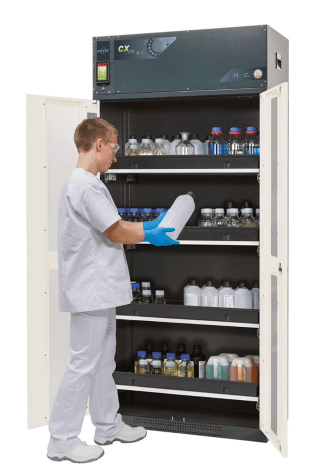 Asecos CX-CLASSIC-G model CX.229.105.WDFW cabinet, (mm) 1055 x 520 x 2290, 3x shelf, 1x perforated insert, 1x bottom collecting sump; galvanised steel Asecos CX-CLASSIC-G model CX.229.105.WDFW cabinet, (mm) 1055 x 520 x 2290, 3x shelf, 1x perforated insert, 1x bottom collecting sump; galvanised steel