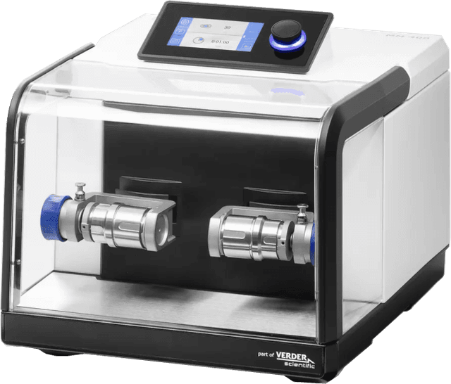 Retsch Mixer Mill MM 400, with quick release clamp, 100–240 V, 50/60 Hz