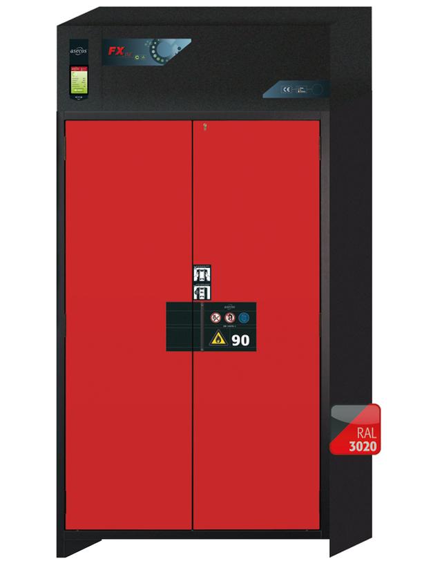 Asecos FX-PEGASUS-90 model FX90.229.120.WDAC cabinet, (mm) 1193 x 615 x 2294, 3x shelf, 1x perforated insert, 1x bottom collecting sump; steel Asecos FX-PEGASUS-90 model FX90.229.120.WDAC cabinet, (mm) 1193 x 615 x 2294, 3x shelf, 1x perforated insert, 1x bottom collecting sump; steel